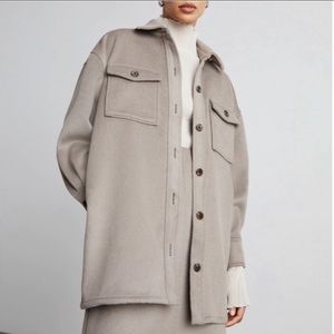 NWT Who What Wear Collection Ana Shacket Slate Gray